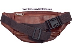 LEATHER WAIST BAG WITH FOUR POCKETS 