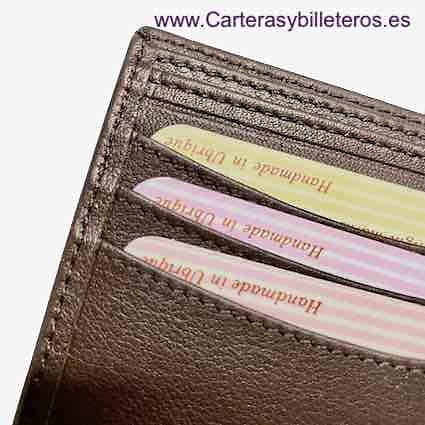 LEATHER WALLET CARD FROM UBRIQUE (SPAIN) ULTRA-THIN BRAND CUBILO 