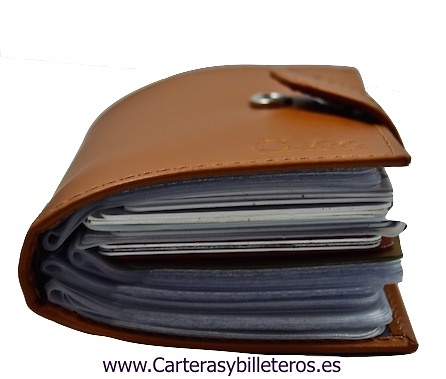 LEATHER WALLET CARD HOLDER 26 CARDS CUBILO BRAND 