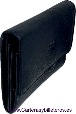 LEATHER WALLET CARD HOLDER WITH FIVE POCKETS - 2 COLOURS- 