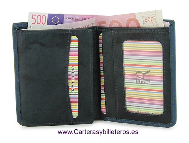 LEATHER WALLET CARD TWO TONE 