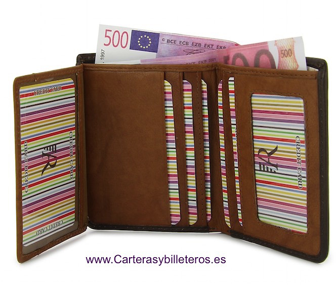 LEATHER WALLET CARD TWO TONE 