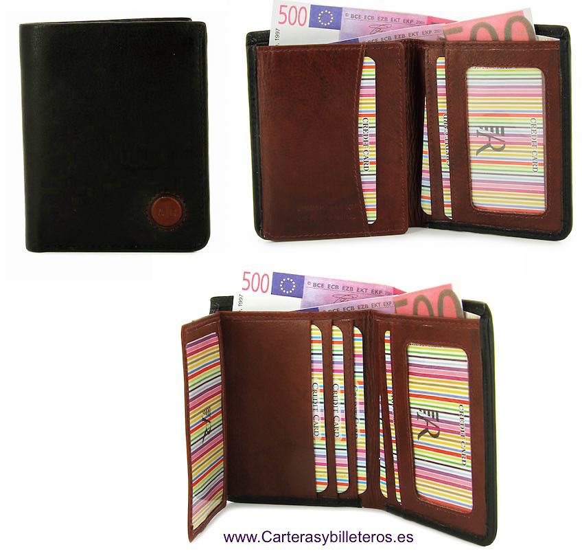 LEATHER WALLET CARD TWO TONE 