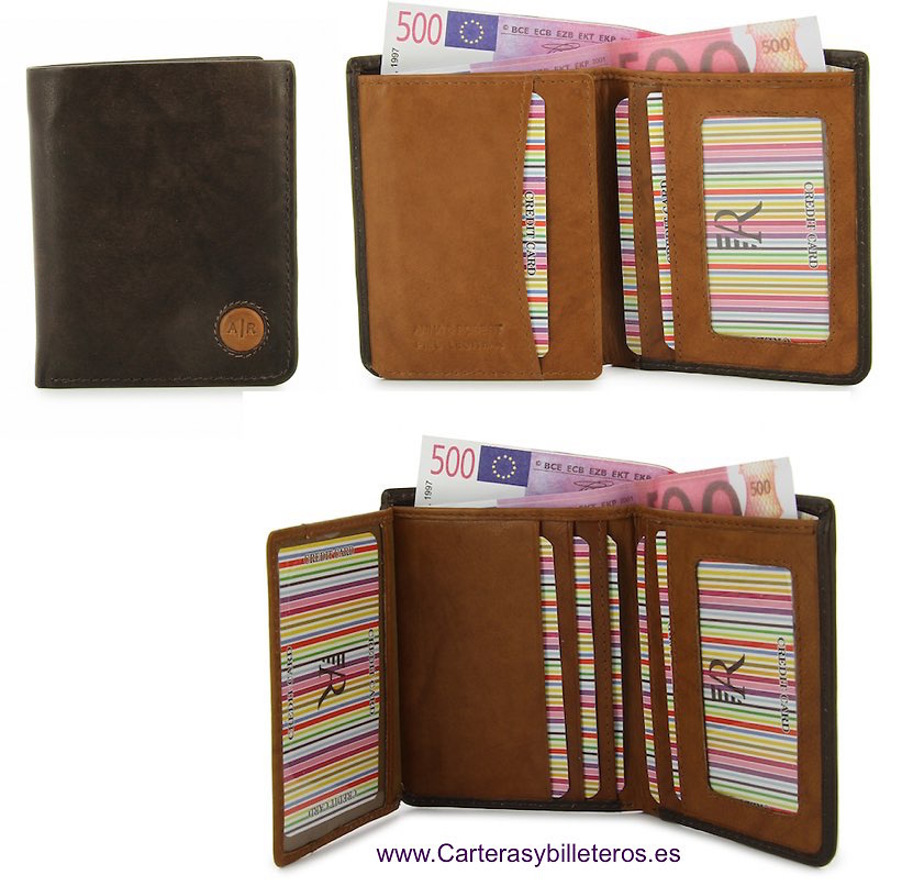 LEATHER WALLET CARD TWO TONE 