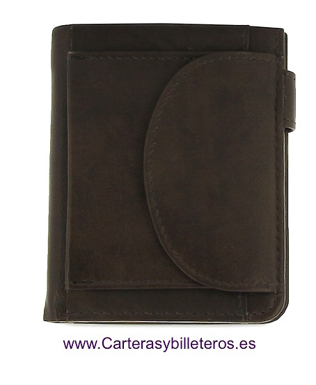 LEATHER WALLET CARD WITH PURSE TWO TONE 