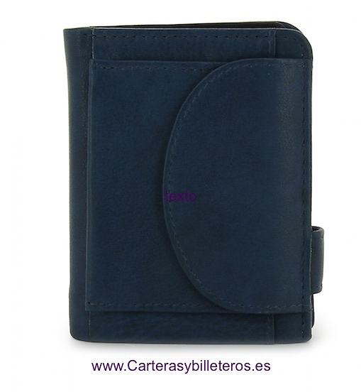 LEATHER WALLET CARD WITH PURSE TWO TONE 