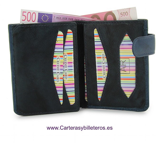 LEATHER WALLET CARD WITH PURSE TWO TONE 