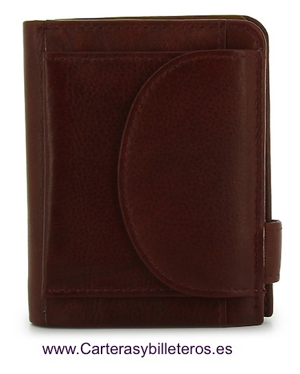 LEATHER WALLET CARD WITH PURSE TWO TONE 