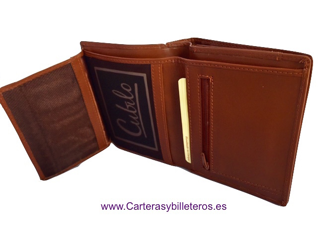 LEATHER WALLET FOR LEFT-HANDED WITH EXTERIOR CLOSURE 