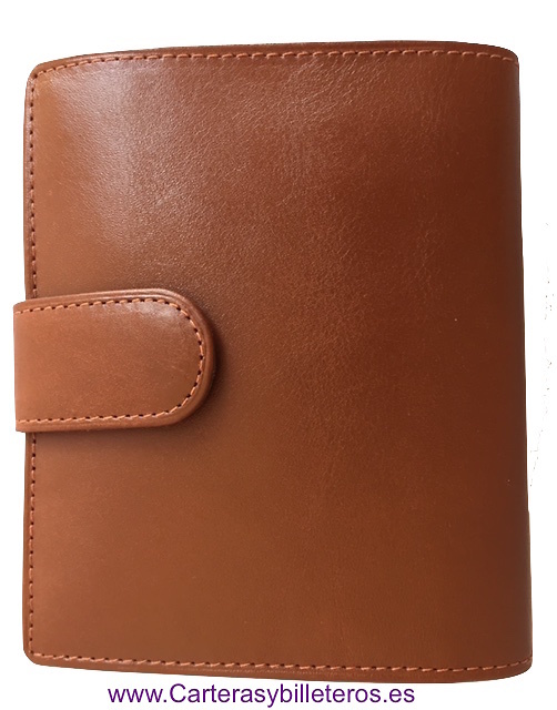 LEATHER WALLET FOR LEFT-HANDED WITH EXTERIOR CLOSURE 