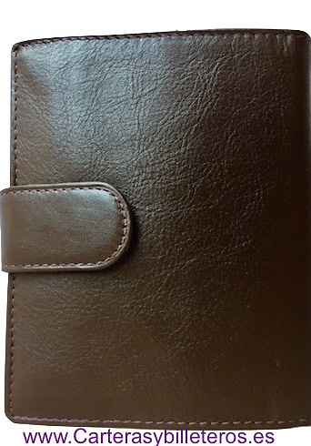 LEATHER WALLET FOR LEFT-HANDED WITH EXTERIOR CLOSURE 