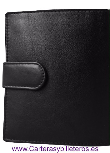 LEATHER WALLET FOR LEFT-HANDED WITH EXTERIOR CLOSURE 