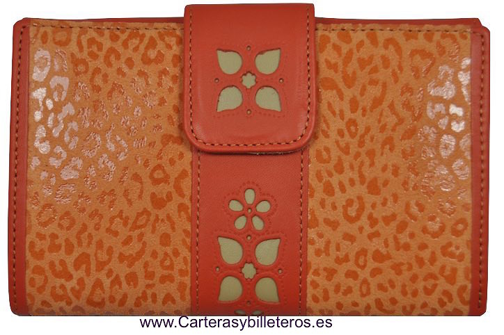 LEATHER WALLET WOMAN PURSE AND CARD FOLDER 