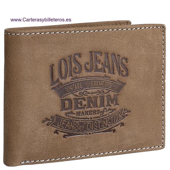 LOIS CARD HOLDER IN JEANS CALFSKIN WITH THE BRAND ENGRAVED IN FIRE 