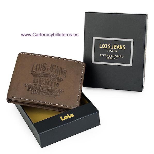 LOIS JEANS COW LEATHER WALLET WITH FIRE ENGRAVED BRAND FOR MEN 