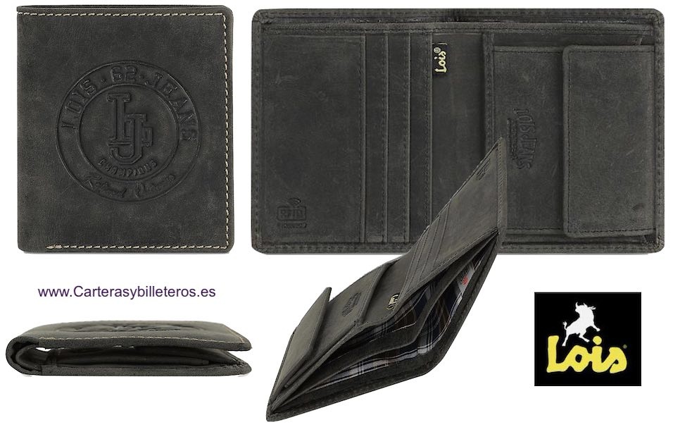 LOIS MEN'S LEATHER WALLET WITH FIRE ENGRAVED BRAND FOR MEN 