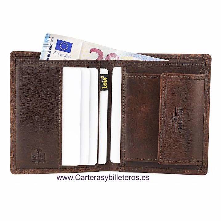 LOIS MEN'S LEATHER WALLET WITH PURSE AND BILLFOLD WALLET 