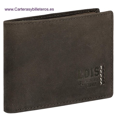 LOIS WALLET IN WAXED LEATHER CARD HOLDER AND OUTSIDE PURSE 