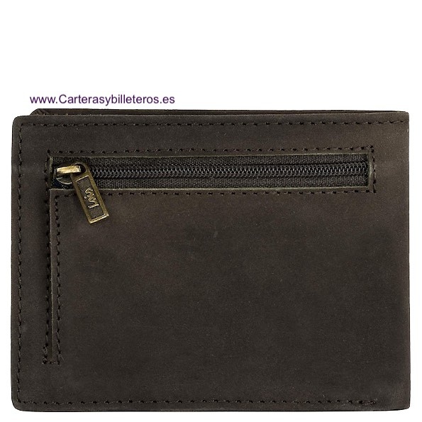 LOIS WALLET IN WAXED LEATHER CARD HOLDER AND OUTSIDE PURSE 