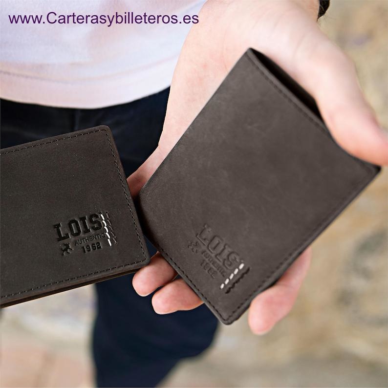 LOIS WALLET IN WAXED LEATHER CARD HOLDER AND OUTSIDE PURSE 