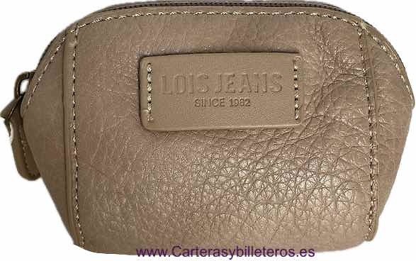 MONEDERO TARJETERO DE MUJER DE LA MARCA LOIS CON CIERRE DE CREMALLERA BEIGE 