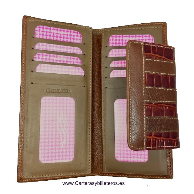 LONG WOMEN'S WALLET OF COCO AND COW LEATHER MADE IN UBRIQUE GRANDE 