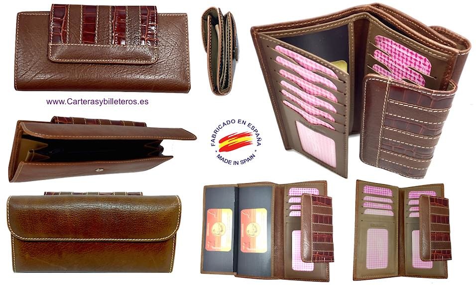 LONG WOMEN'S WALLET OF COCO AND COW LEATHER MADE IN UBRIQUE GRANDE 