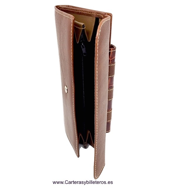 LONG WOMEN'S WALLET OF COCO AND COW LEATHER MADE IN UBRIQUE GRANDE 