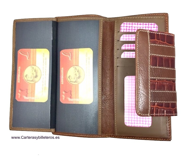 LONG WOMEN'S WALLET OF COCO AND COW LEATHER MADE IN UBRIQUE GRANDE 