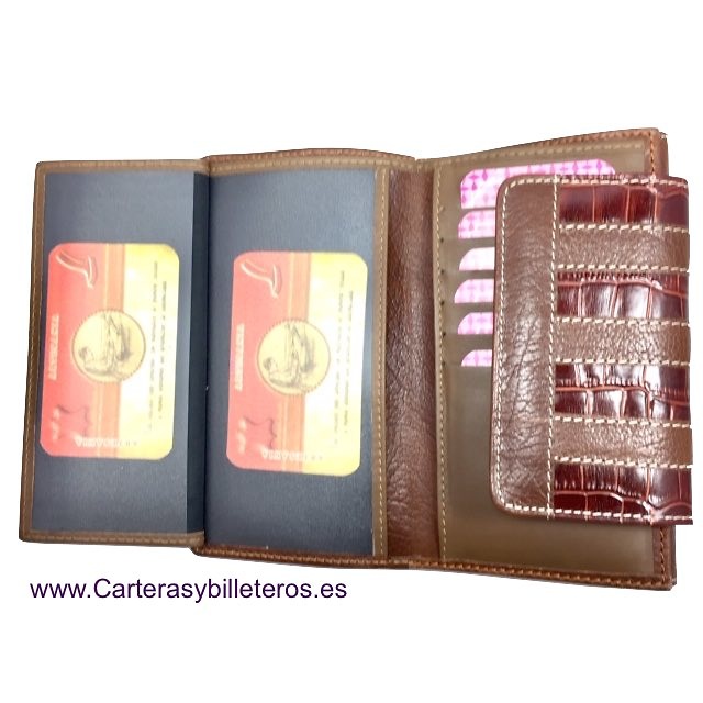 LONG WOMEN'S WALLET OF COCO AND COW LEATHER MADE IN UBRIQUE 