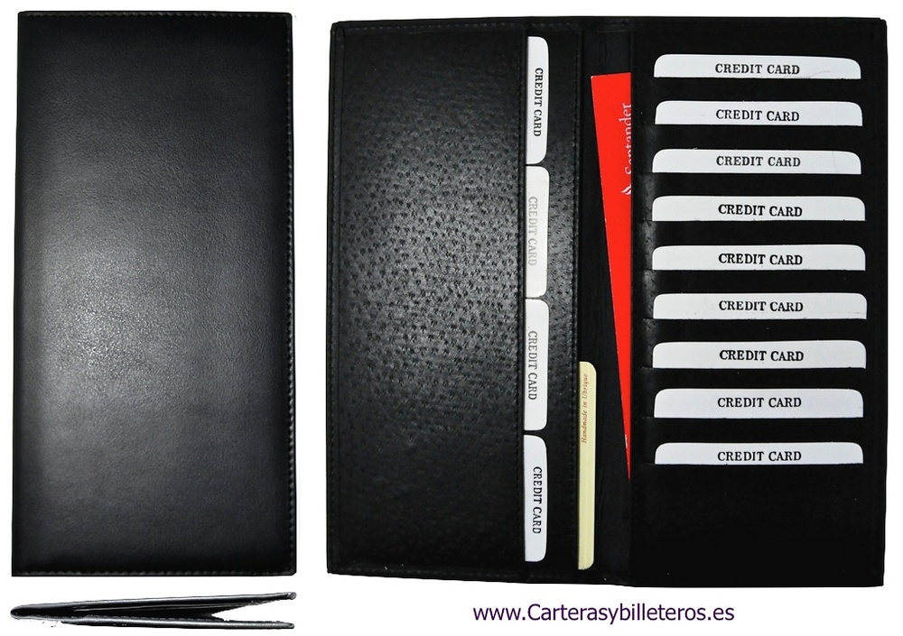 LUXURY LEATHER CARD HOLDER FOR 5 CREDIT CARDS OR CARNETS 