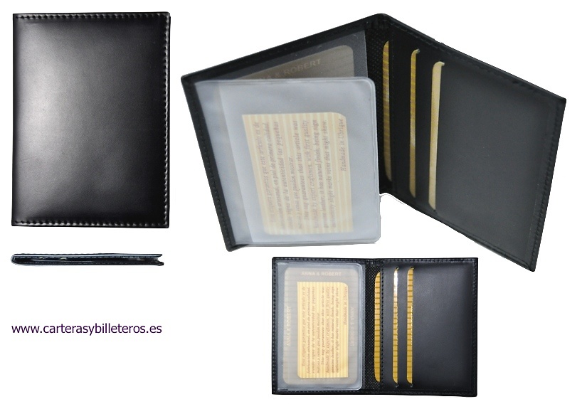 LUXURY LEATHER CARD HOLDER FOR 5 CREDIT CARDS OR CARNETS 