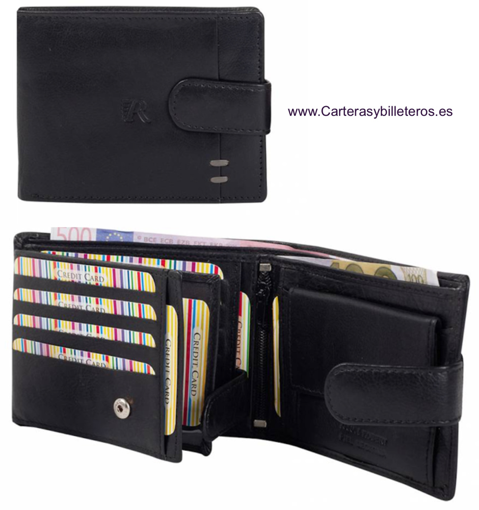 LUXURY LEATHER MEN'S WALLET WITH WIDE CARDBOARD 