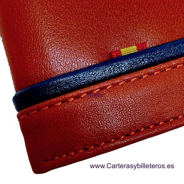 LUXURY SIENA LEATHER PURSE WALLET WITH SPAIN FLAG 