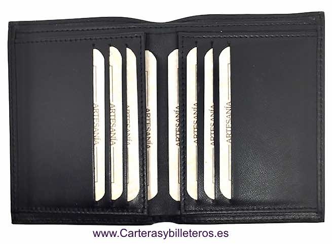 LUXURY TAFILETE LEATHER CARD WALLET MADE IN SPAIN 14 CARDS 