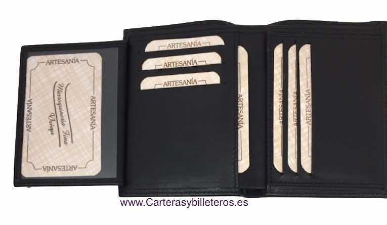 LUXURY TAFILETE LEATHER CARD WALLET MADE IN SPAIN 14 CARDS 