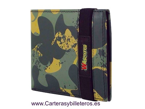 MAN CAMOUFLAGE PORTFOLIO IN ELASTIC CLOSURE LEATHER 