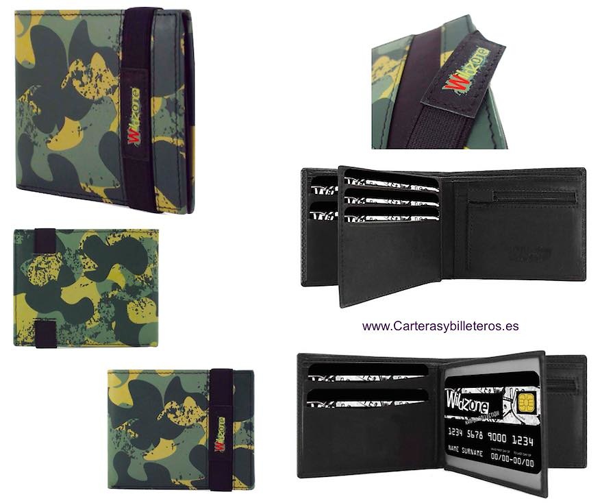 MAN CAMOUFLAGE PORTFOLIO IN ELASTIC CLOSURE LEATHER 