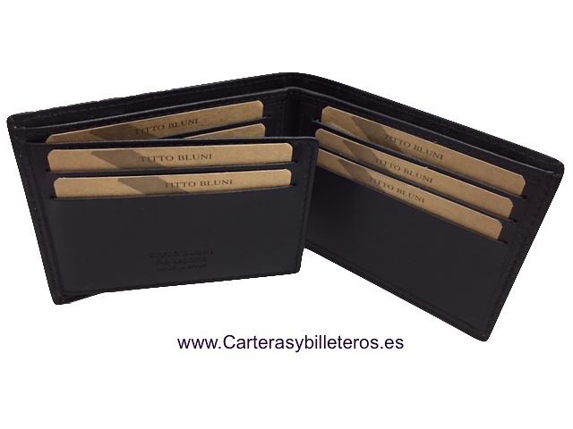 MAN CARDFOLDER BRAND BLUNI TITTO MAKE LUXURY LEATHER MADE IN SPAIN 