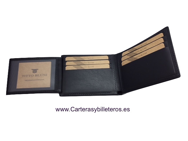 MAN CARDFOLDER BRAND BLUNI TITTO MAKE LUXURY LEATHER MADE IN SPAIN 