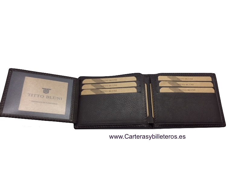 MAN CARDFOLDER BRAND BLUNI TITTO MAKE LUXURY LEATHER MADE IN SPAIN 