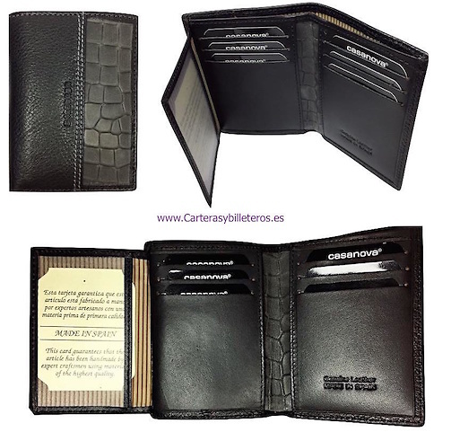 MAN LEATHER WALLET WITH BILLFOLD AND ARDFOLDER 