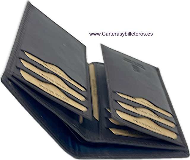 MAN WALLET BRAND BLUNI TITTO ELEGANT MAKE IN LUXURY LEATHER 16 CREDIT CARDS 