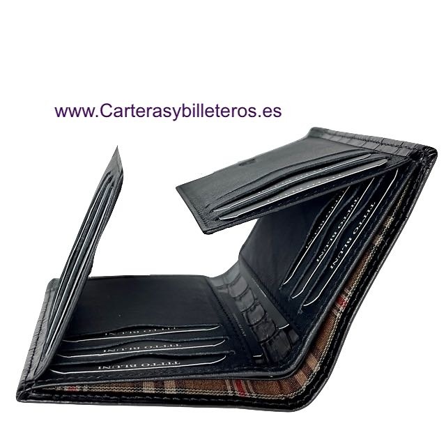 MAN WALLET BRAND BLUNI TITTO MAKE IN COCO LEATHER 16 CREDIT CARDS 