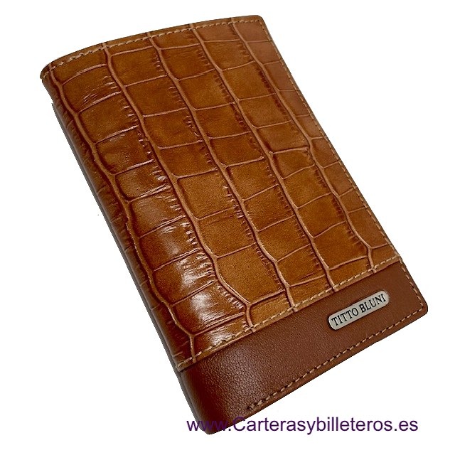 MAN WALLET BRAND BLUNI TITTO MAKE IN COCO LEATHER 16 CREDIT CARDS 