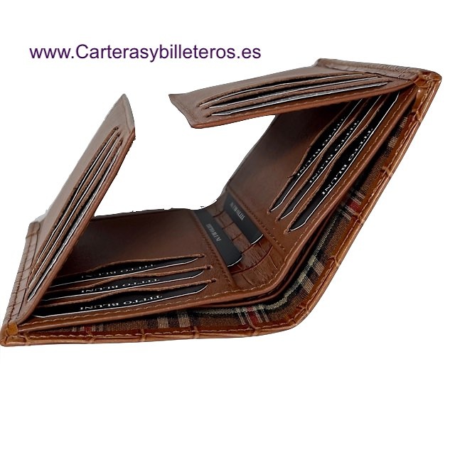 MAN WALLET BRAND BLUNI TITTO MAKE IN COCO LEATHER 16 CREDIT CARDS 