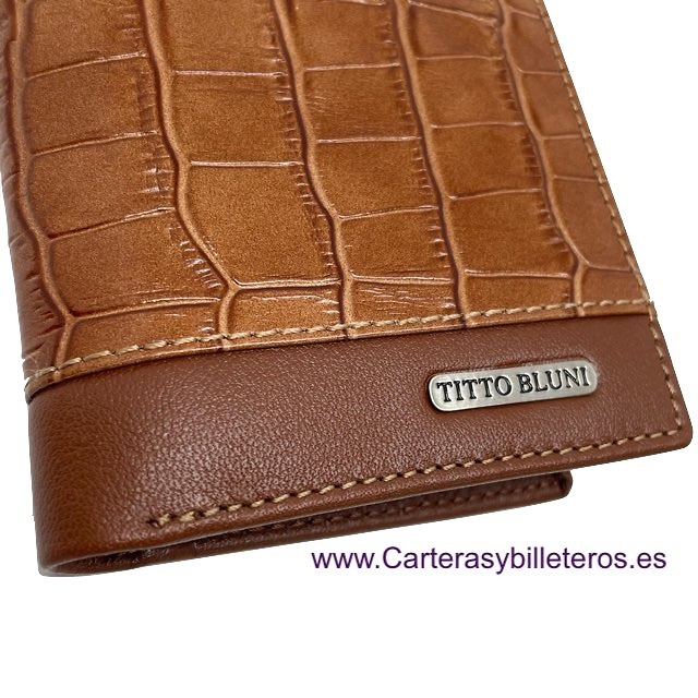 MAN WALLET BRAND BLUNI TITTO MAKE IN COCO LEATHER 16 CREDIT CARDS 