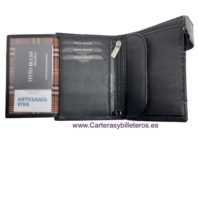 MAN WALLET BRAND BLUNI TITTO MAKE IN COCO LEATHER WITH EXTERIOR CLOSED 