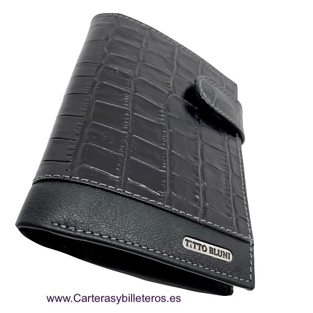 MAN WALLET BRAND BLUNI TITTO MAKE IN COCO LEATHER WITH EXTERIOR CLOSED 