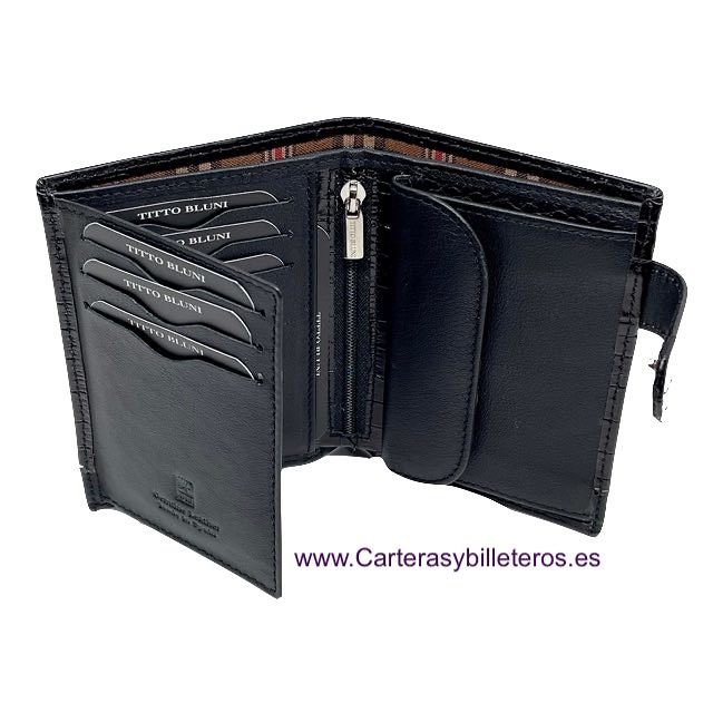 MAN WALLET BRAND BLUNI TITTO MAKE IN COCO LEATHER WITH EXTERIOR CLOSED 